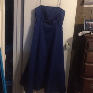 David’s Bridal blue A-line bridal dress